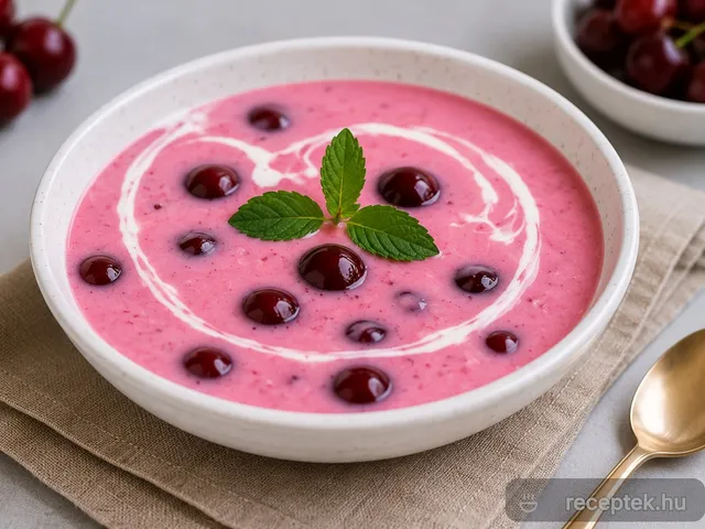 Hideg meggyleves tejszínnel